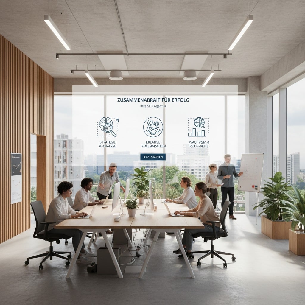 Menschen am Tisch arbeiten an einer Landingpage